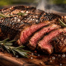 lækker dryaged steak på grillen