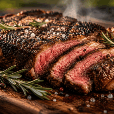 lækker dryaged steak på grillen